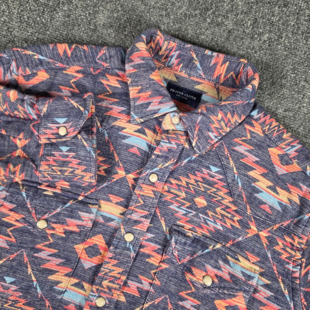 Proper Cloth Southwest Jacquard Shirt Mens 15.25 35.75 Western Pearl Snap